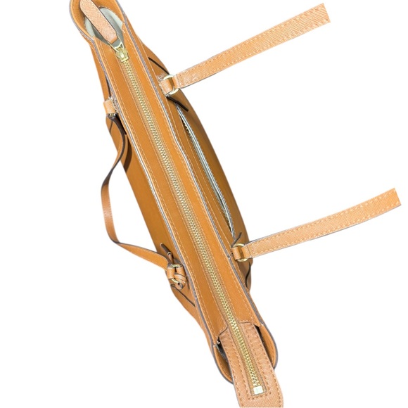 Lauren Ralph Lauren
Clare Cross Hatch Leather Slim Tan Brown Gold - Picture 4 of 8